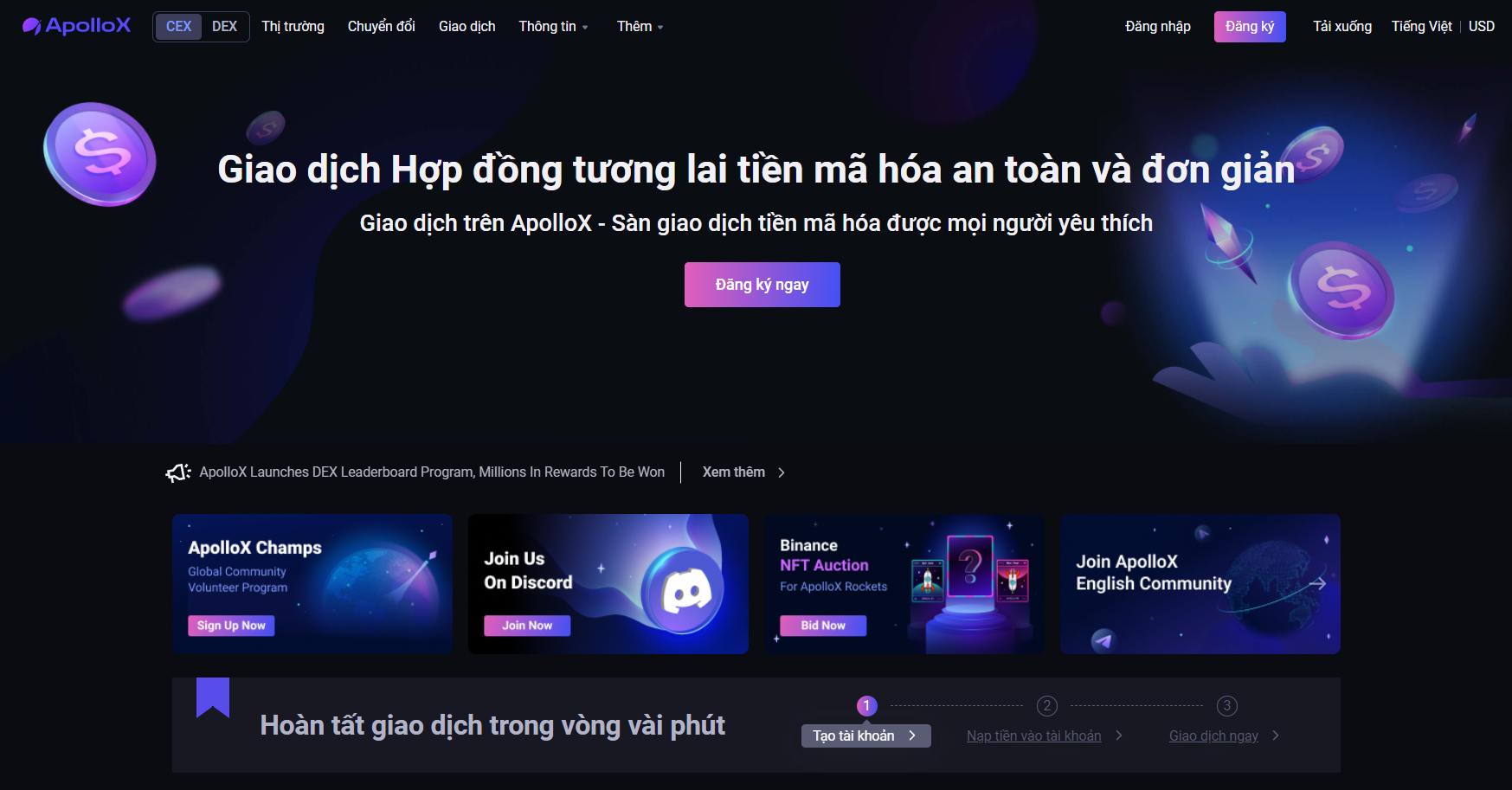 ApolloX là một nền tảng để xây dựng các ứng dụng và dịch vụ thương mại điện tử phi tập trung dựa trên công nghệ blockchain ApolloX là một nền tảng để xây dựng các ứng dụng và dịch vụ thương mại điện tử phi tập trung dựa trên công nghệ blockchain