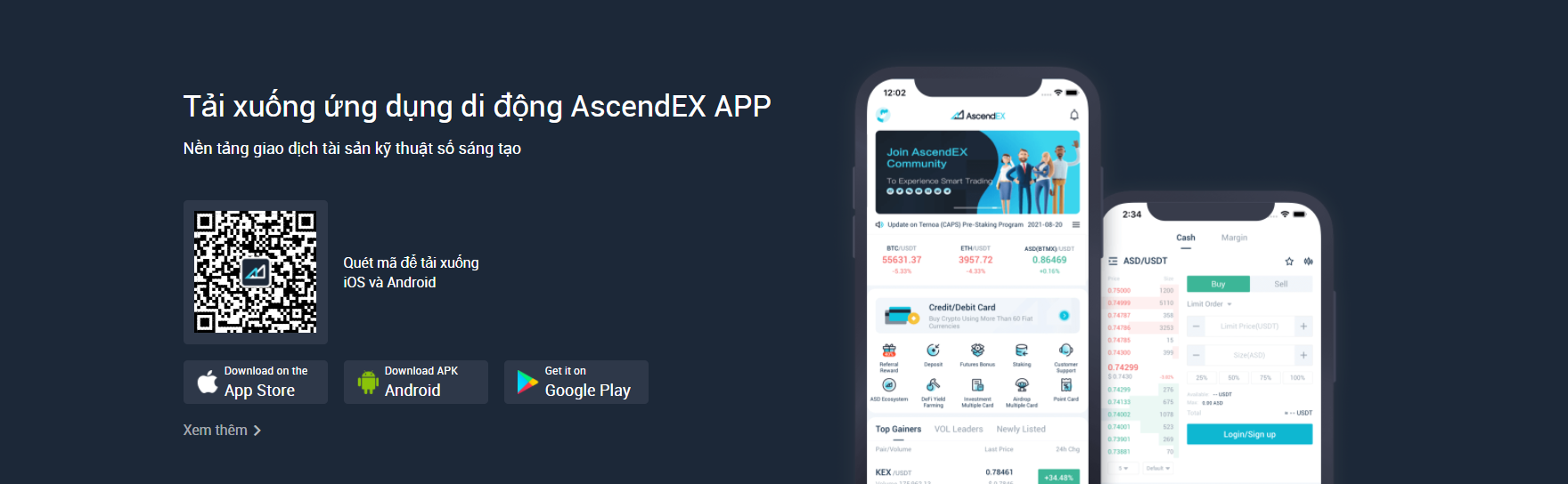 Tải xuống ứng dụng di động Ascendex Tải xuống ứng dụng di động Ascendex