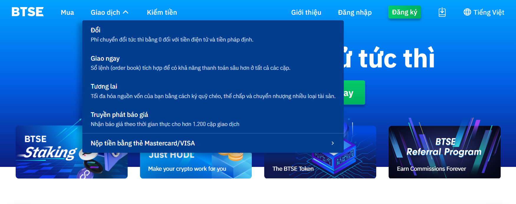 Danh sách phái sinh tiền điện tử BTSE Danh sách phái sinh tiền điện tử BTSE