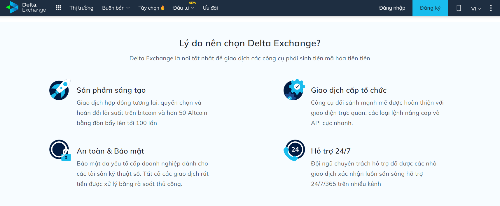 Ưu điểm của sàn giao dịch tiền điện tử Delta Ưu điểm của sàn giao dịch tiền điện tử Delta