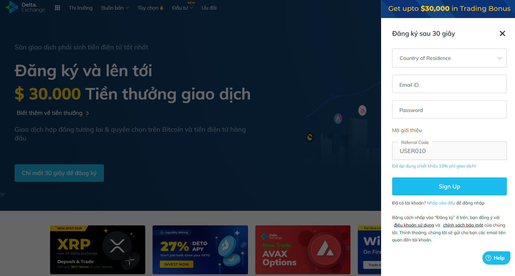 Trang đăng ký Trang đăng ký