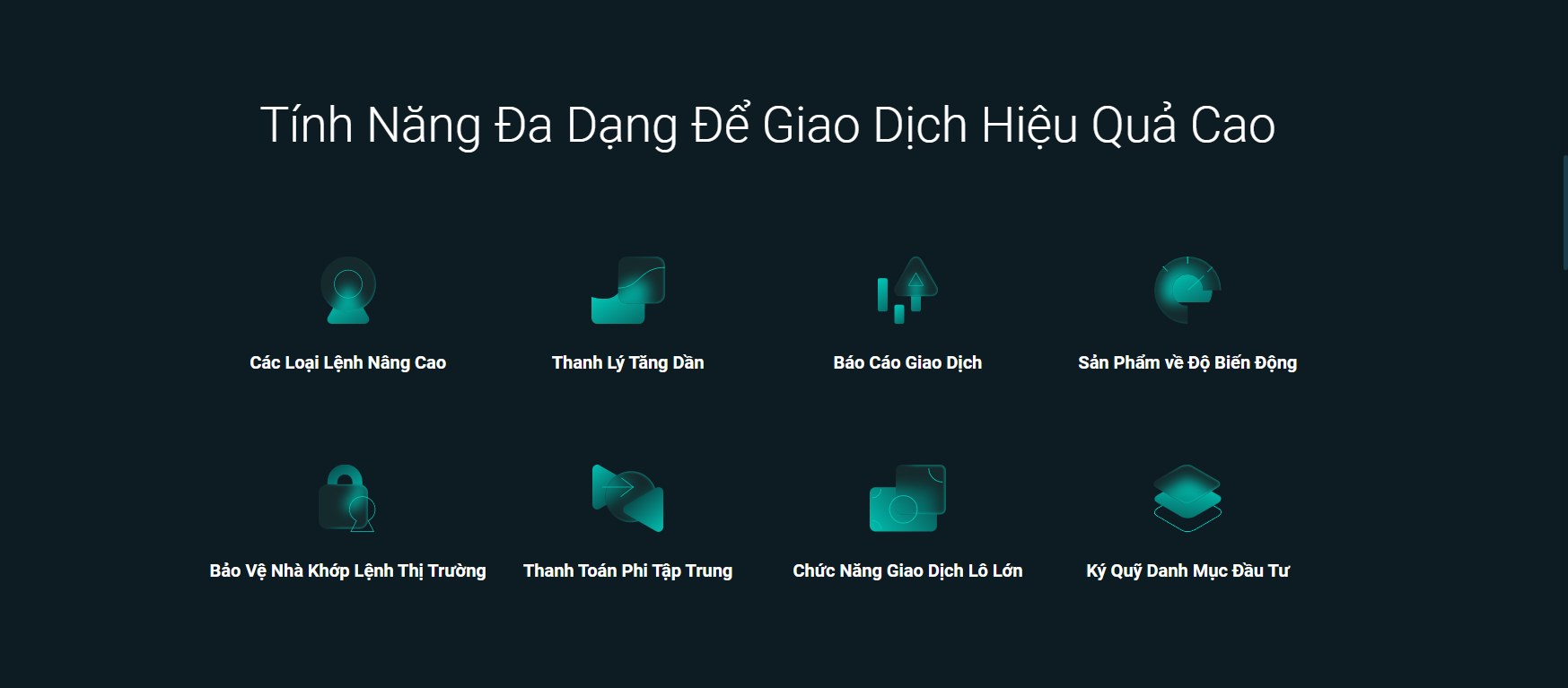 Tính năng Deribit Tính năng Deribit