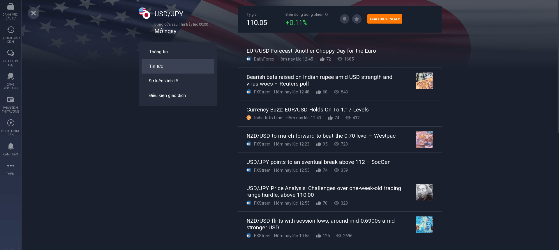 Tin tức về cặp tiền USD / JPY Tin tức về cặp tiền USD / JPY